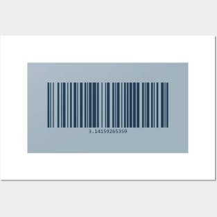 Barcode with Pi - teal Posters and Art